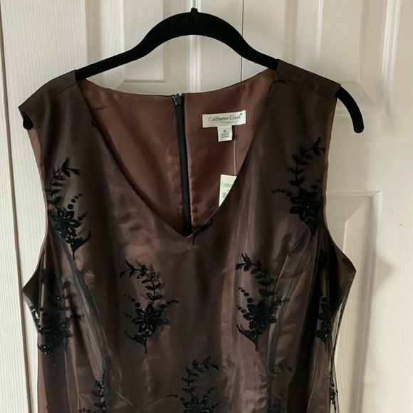 Coldwater Creek Chocolate Sleeveless Midi Gown - Picture 2 of 5